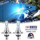 New 35W 4000LM Ice Blue H4 Motorcycle LED Headlight Bulbs Conversion Bright