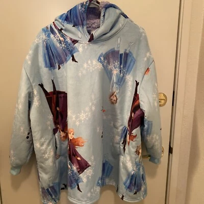 Moletom com capuz Disney Frozen Il Elsa, Anna & Olaf manga longa forrado de lã tamanho grande SO - Imagem 1 de 4