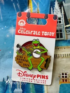 2024 Disney Parks Celebrate Today Find A Rainbow Day Kermit The Frog LE Pin - Picture 1 of 2