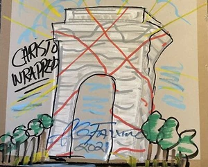Unikat Zeichnung Paris von Charles Fazzino 64x83cm signiert Autogramm - Picture 1 of 1