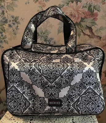 London Soho New York Weekender косметическая дорожная сумка; черно-белый пейсли; новая с ценниками - Изображение 1 из 4