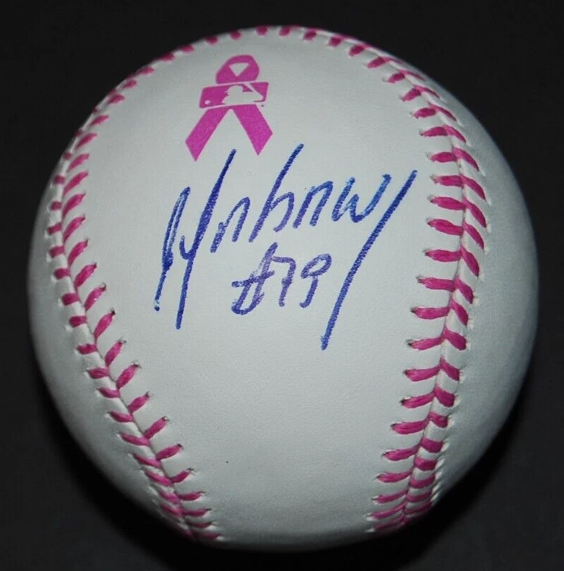 JOSE ABREU AUTOGRAPHED OFFICIAL MLB BREAST CANCER BASEBALL - WHITE SOX - BECKETT - Image 1 of 2