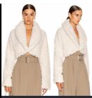 EUC $500 CULT GAIA Evie Faux Curly Fur Off-white Jacket Size Large