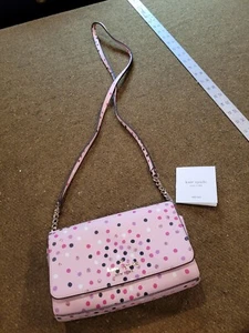 Kate Spade Small Staci Festive Confetti Crossbody Bag Purse in Pink Polka Dot - Picture 1 of 18
