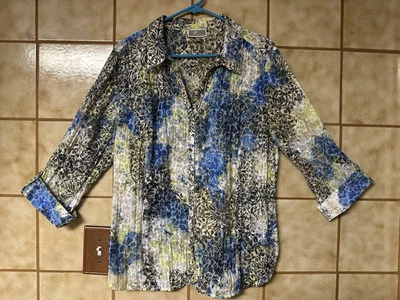 JM Collectionwomens Sequin Button Down Blouse, Sz 16 - Image 1 of 4