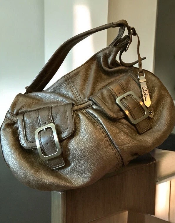 Cole Haan Hobo Bronze Leather Handbag Brush Brass Hardware - Image 1 of 4