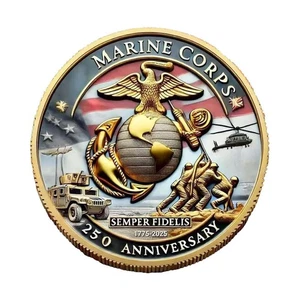 US Marine 250th Anniversary Commemorative Coin Marine Corps Military Collection - Bild 1 von 6
