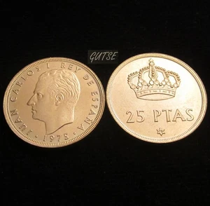 SPAIN, JUAN CARLOS I, 25 PESETAS 1975*78, ORIGINAL LUSTER, UNCIRCULATED. - Picture 1 of 1