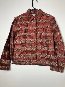 Parsley & Sage Jacket Colorful Long Sleeve Button Front Art To Wear Sz M - Picture 1 of 9