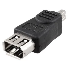 Firewire IEEE 1394 6P Female to 4P Male Adapter Convertor Black - Afbeelding 1 van 1