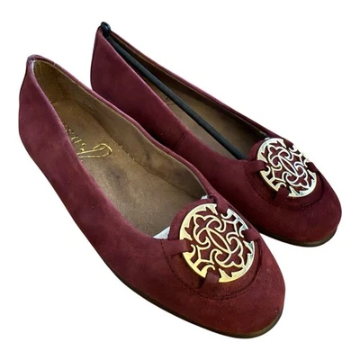 Aerosoles Exhibet Ballet Purple Suede Women's Flats Size 5 Memory Foam Comfort - Image 1 of 4