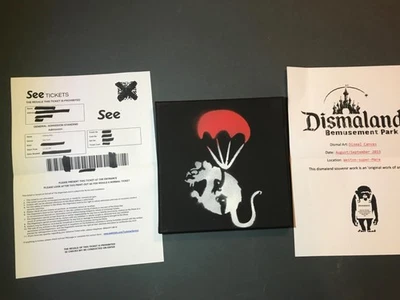 罕见艺术 Dismaland 喷雾帆布绘画 WSM 15 Banksy — 第 1/3 张图片