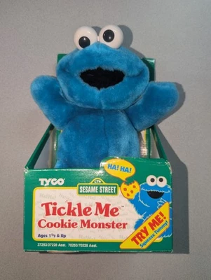 Vintage 1996 Tyco Tickle Me Cookie Monster Plush Doll Sesame Street New In Box — 第 1/2 张图片