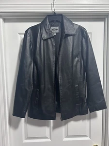 AR A Bernardo Fashions Company Leather Jacket, Black, Size L - Picture 1 of 4