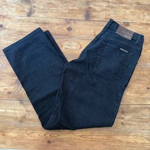 Pantalones de mezclilla HUGO Select Line negro carbón algodón elástico calce suelto W30 L32 usados en excelente estado - Imagen 1 de 11