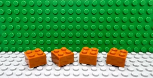 Lego 4 Dark Orange 2x2 brick block NEW - Picture 1 of 1