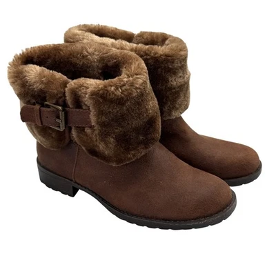 Botas al tobillo Bass forradas de piel sintética marrón con detalles de hebilla talla 6M cuero Foto 1 de 4