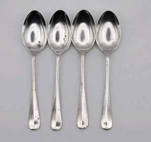 Antique 1919 Solid Silver Tea- Coffee - Cooper Brothers Spoon Teaspoons X 4 - Picture 1 of 5