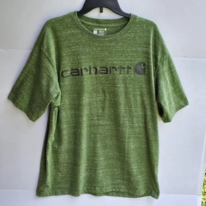 Camicia Carhartt uomo grande verde vestibilità ampia logo TK0195-M cotone poliestere LEGGI - Foto 1 di 7