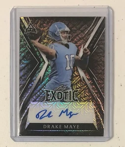 2023 DRAKE MAYE RC Auto SP EXOTIC #3/7 Leaf Football Draft Card. NE Patriots QB - Picture 1 of 2