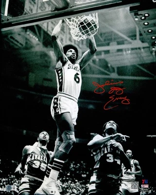 ¡OFERTA! Foto 16x20 Julius "Dr. J" Erving Auto Philadelphia 76ers Beckett Witness Foto 1 de 4