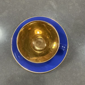 Royal Copenhagen Confetti Demitasse Cup & Saucer Set: 1950s Danish Blue - Picture 1 of 7