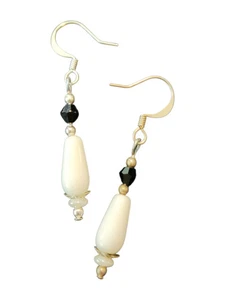 Simple Drop Earrings – Handmade with Glass & Crystal Beads - Picture 1 of 5