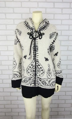 Cárdigan Suéter Tejido Con Capucha Sleeping on Snow Kajsa Lana Alpaca Cremallera M Blanco Y2K Foto 1 de 4