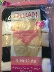 Gildan Ladies Panties  Hi Cuts  size 7  / L 6 pack  - Picture 1 of 2