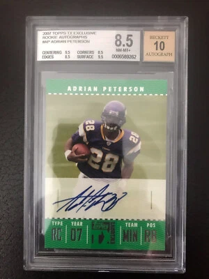 Adrian Peterson RC Auto 2007 Topps TX Exclusives BGS 8.5 w/10 auto Bonus w/BIN - Image 1 of 4