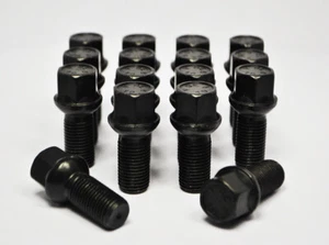 16 x M14 x 1,5, filettatura 30 mm, bulloni ruota raggio (nero) - Foto 1 di 2