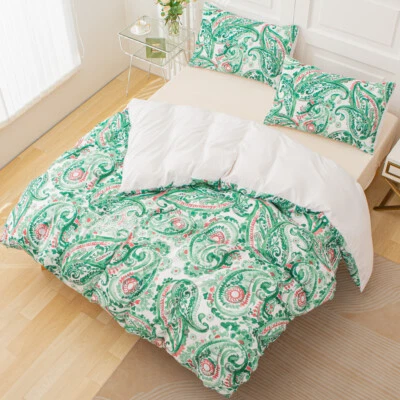 3D Traditional Oriental Paisley Pattern Quilt Cover Set Bedding Sets Pillowcases - Image 1 of 4
