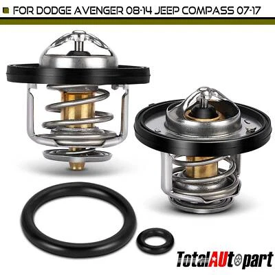 2Pcs Engine Coolant Thermostat for Chrysler Sebring Dodge Avenger Jeep Compass - Image 1 of 4
