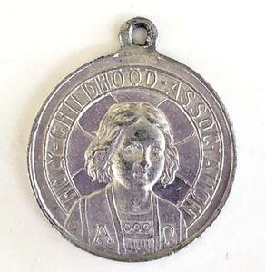 De Colección Asociación del Santo Niño Medalla de Aluminio 3/4" Colgante Sufrir Niños Pequeños - Imagen 1 de 3