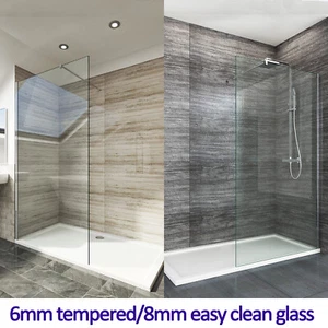 Walk In Shower Enclosure Wet Room Shower Cubicle Screen Panel Easy clean Glass - Picture 1 of 23