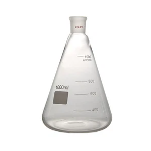 1000ml,24/29,Glass Erlenmeyer Flask,1L Lab Conical Bottle w/a Little Airbubble - Picture 1 of 5