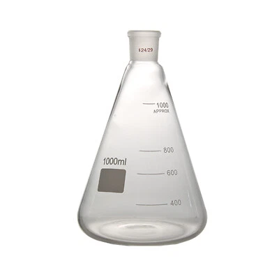 1000ml,24/29,Glass Erlenmeyer Flask,1L Lab Conical Bottle w/a Little Airbubble - Image 1 of 4