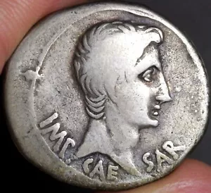Emperor Augustus Cistophorus Ancient Roman Empire Large Silver Coin 24BC Altar - Picture 1 of 5