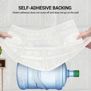 UP 10PCS HOT 3D Foam Wallpaper Self-Adhesive Tile Wall Sticker Panels Waterproof - Picture 1 of 13
