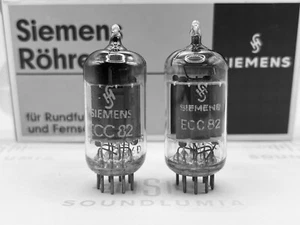 Siemens ECC82 Long Plates Square Getter Matched Pair - Munich '56 K61 - Near NOS - Picture 1 of 9