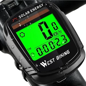 Fahrradcomputer, Solar, , kabellos, LCD, Multifunktionen, Fahrrad Tacho - Bild 1 von 12