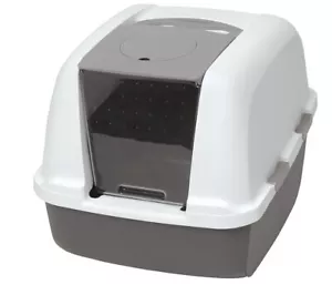 NEW Jumbo Hooded Cat Privacy Litter Pan Carbon Filter Easy Cleaning Bag Anchor - Picture 1 of 5