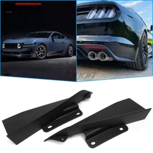 Matte Black Rear Bumper Side Corner Splitter Aprons For Ford Mustang S650 GT 24+ - Picture 1 of 11