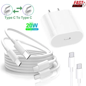 For iPhone 15 Pro Max Plus iPad Samsung PD 20W Fast Charger Dual USB C Cable Lot - Picture 1 of 23