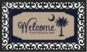 Evergreen Sassafras Wechselmatte und Tablett South Carolina Welcome Sackleinen - Bild 1 von 4