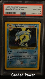 Pokemon Base Set Unlimited Gyarados PSA 8 HOLO (7746) 6/102 - Picture 1 of 2