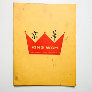 Vintage King Wah Chinese Restaurant Menu 1960's Chicago Chinatown - Bild 1 von 3