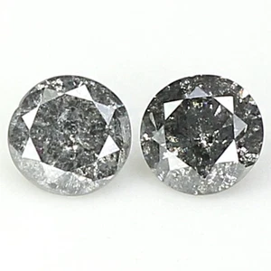 Par de diamantes redondos sueltos naturales de 0,40 quilates 3,70 mm sal y pimienta diamante QL1062 - Imagen 1 de 8