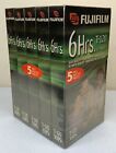 Fuji Film Blank VHS 6 Hours Tape High Quality HQ T-120 Brand New Sealed 5 Pack