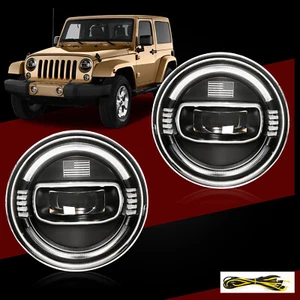 Pair For Jeep Wrangler JK 2007-2017 7" LED Headlights Driver + Passenger Side - Picture 1 of 8